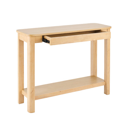 Noah Whitewash Oak 1 Drawer Console Table - Laura James