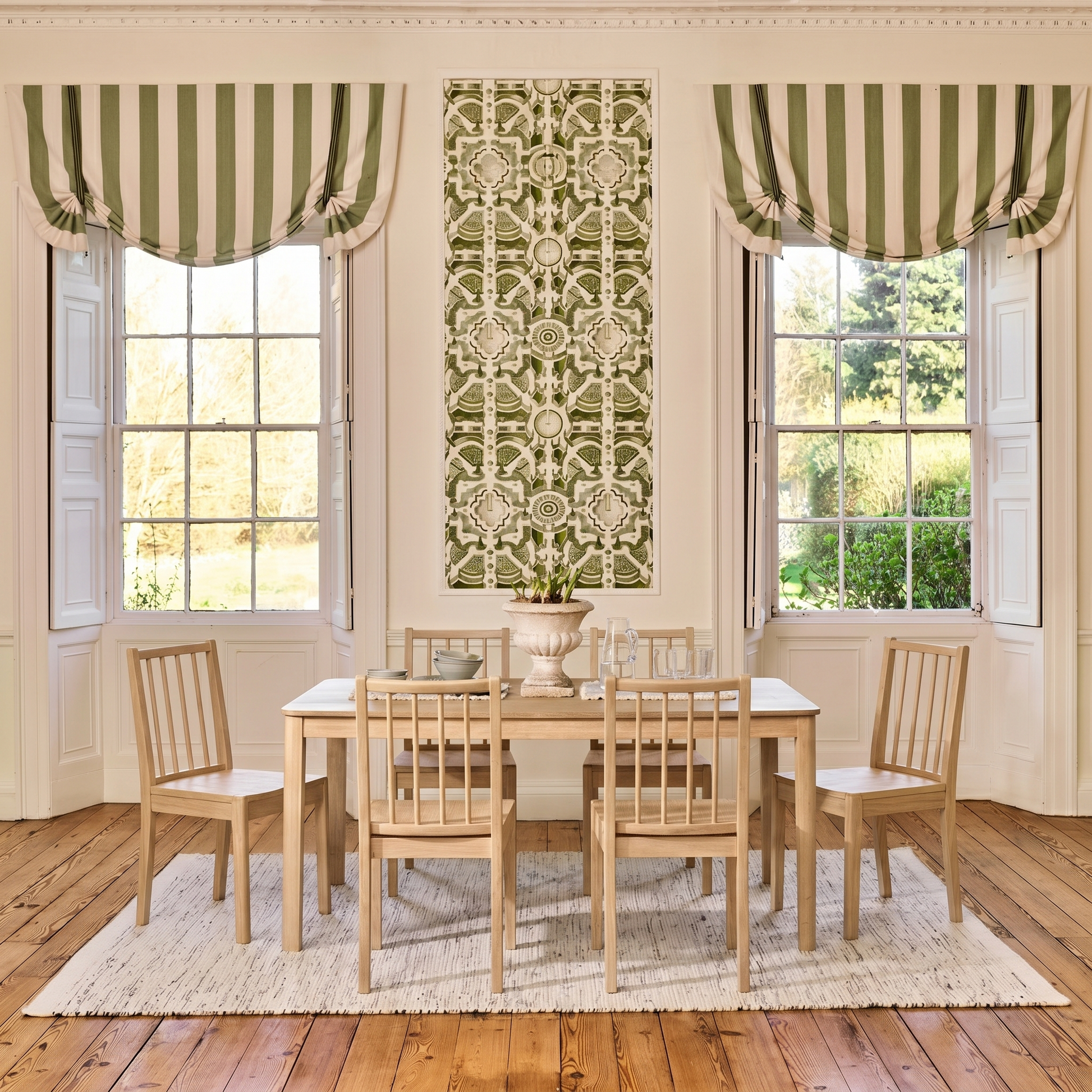 Noah 160-240cm Whitewash Oak Rectangular Extending Dining Table Set - 6 Seater - Tilly Wood Dining Chairs - Laura James