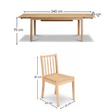 Noah 160-240cm Whitewash Oak Rectangular Extending Dining Table Set - 6 Seater - Tilly Wood Dining Chairs - Laura James