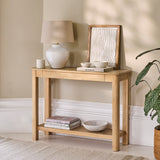 Noah Whitewash Oak 1 Drawer Console Table - Laura James