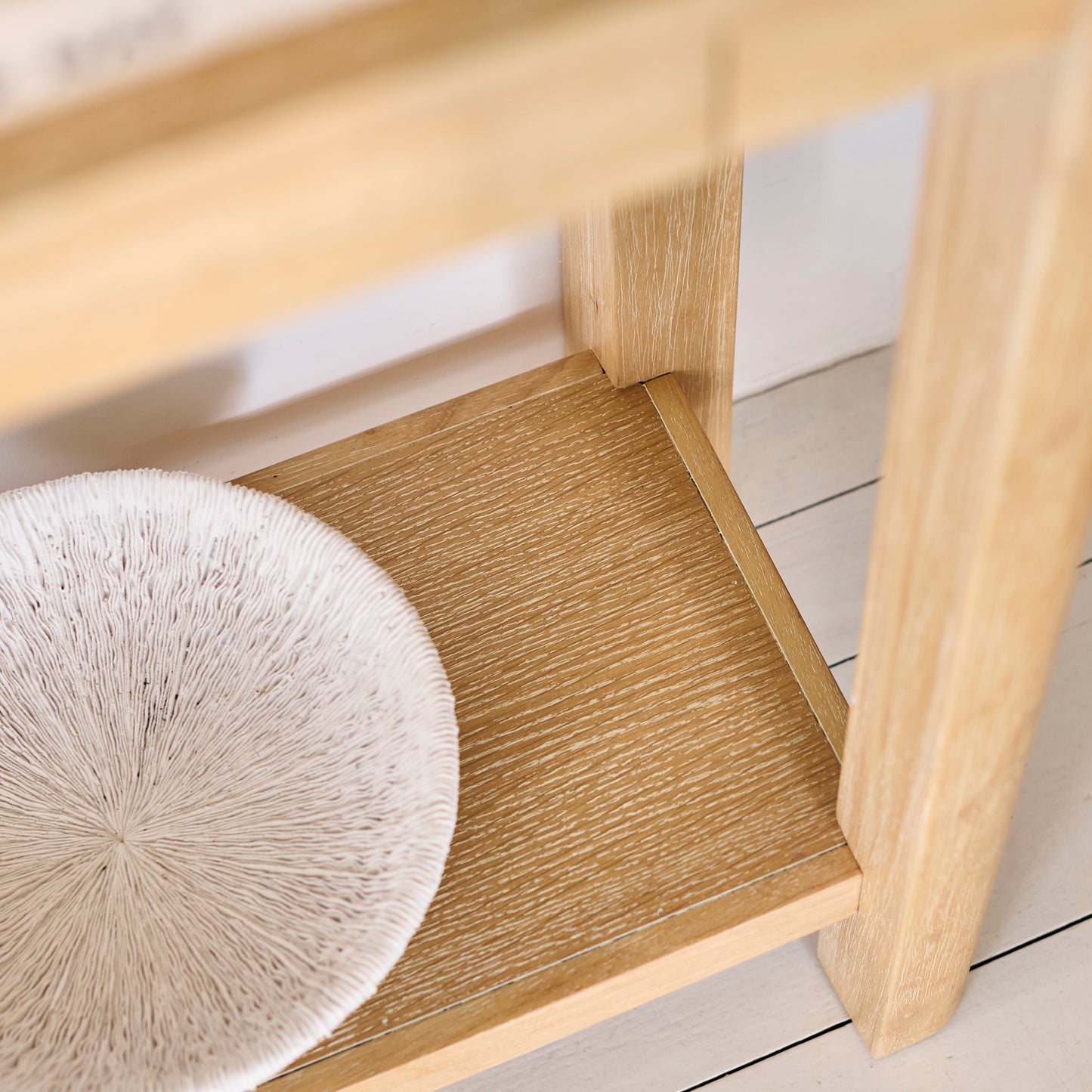 Noah Whitewash Oak 1 Drawer Console Table - Laura James