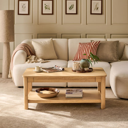 Noah Whitewash Oak Rectangular Coffee Table - Laura James