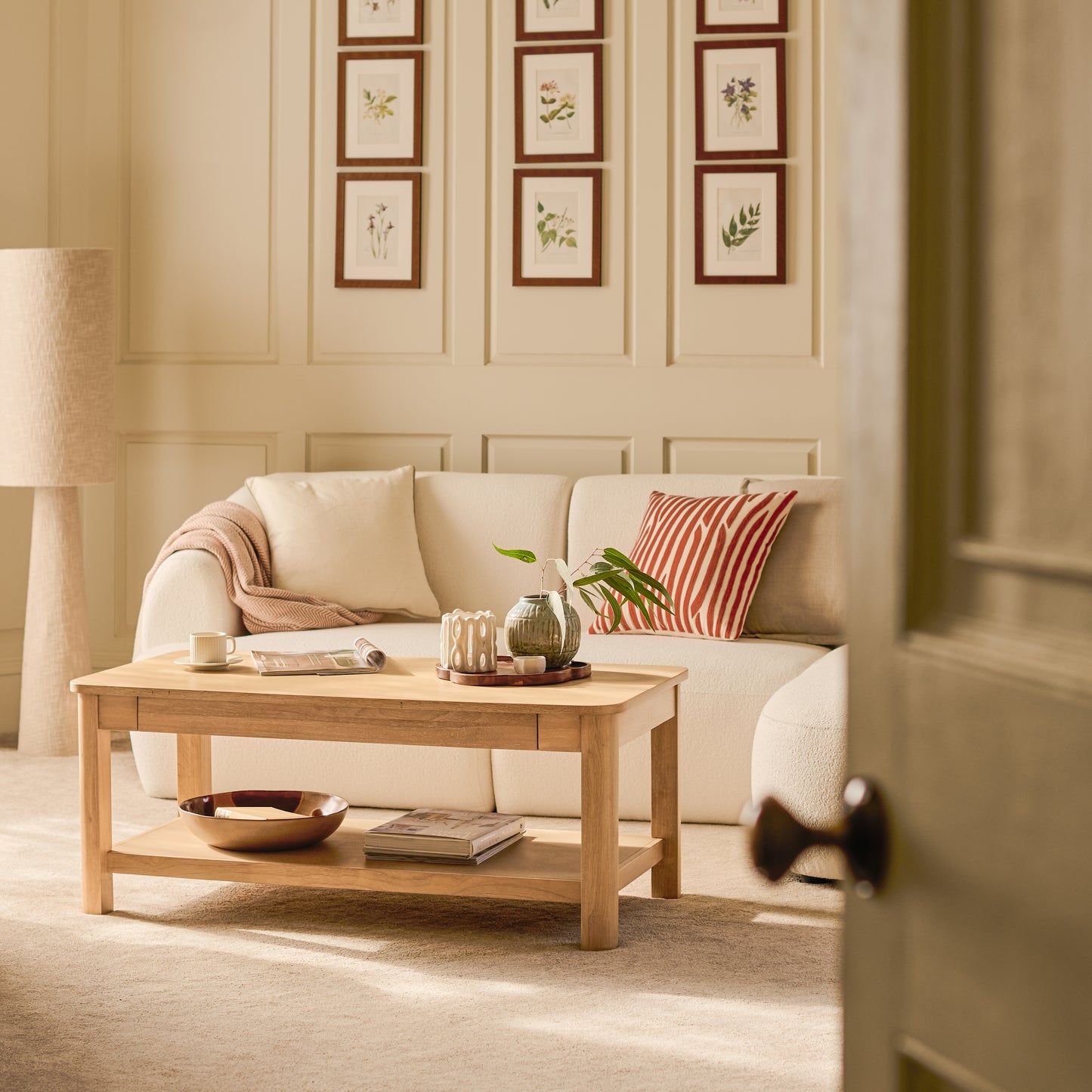 Noah Whitewash Oak Rectangular Coffee Table - Laura James