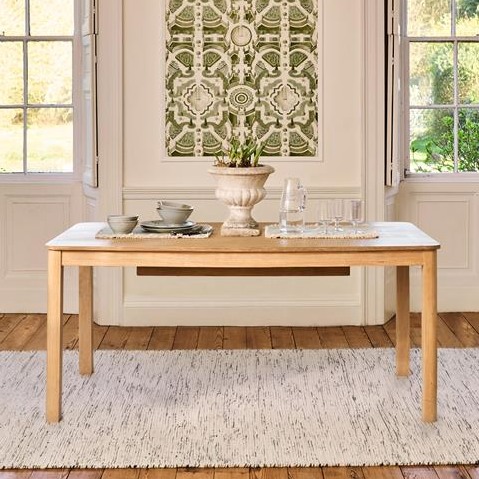 Noah Whitewash Oak 8 Seater Extending Dining Table