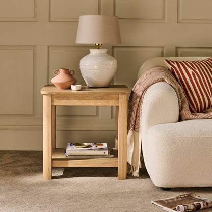 Noah Rectangular Side Table - Whitewash Oak