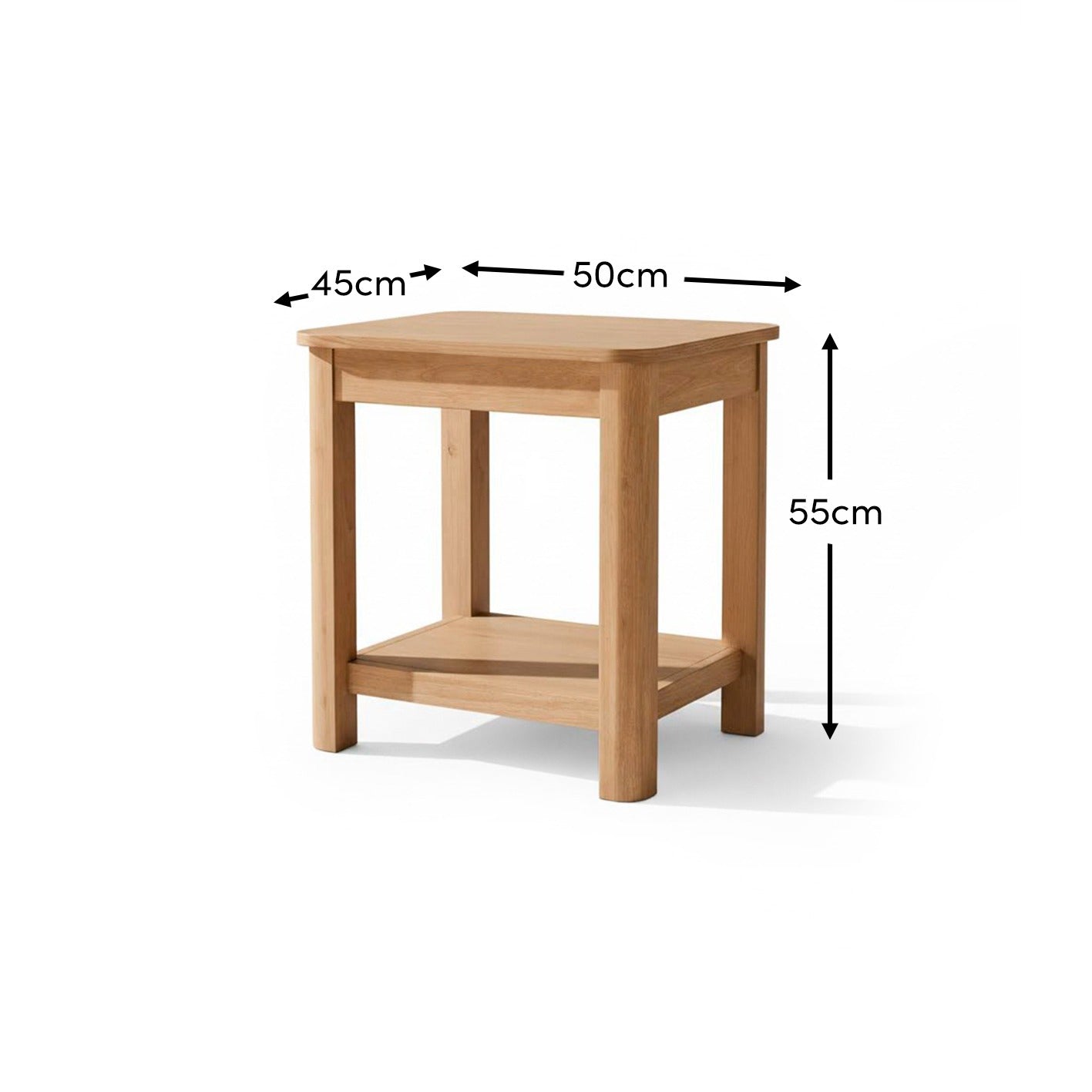 Noah Rectangular Side Table - Whitewash Oak