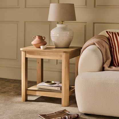 Noah Rectangular Side Table - Whitewash Oak