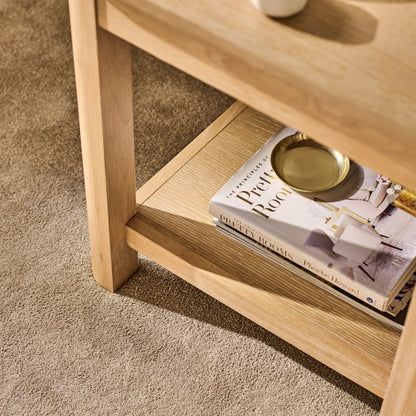 Noah Rectangular Side Table - Whitewash Oak