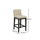 Nolan White Boucle Bar Stool - Black Oak Legs - Laura James