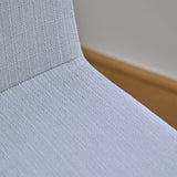 Nolan Fawn Linen Dining Chairs - Set of 2 - Black Oak Legs - Laura James