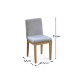 Nolan Fawn Linen Dining Chairs - Set of 2 - Whitewash Oak Legs - Laura James 