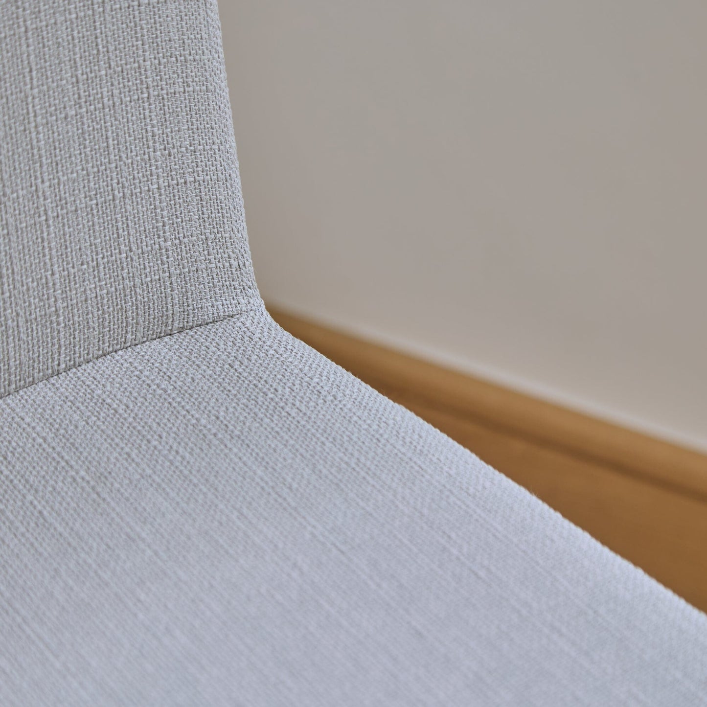Nolan Fawn Linen Dining Chairs - Set of 2 - Whitewash Oak Legs - Laura James 