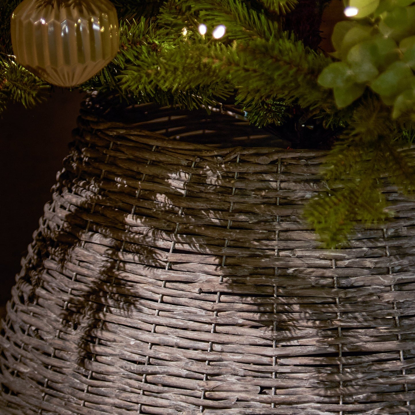 Norrland 57cm Tree Skirt - Grey Wash Rattan - Laura James 