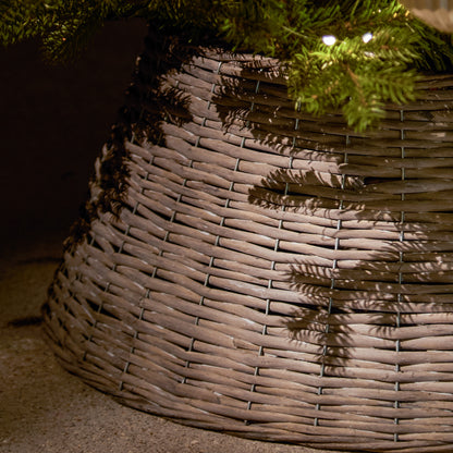 Norrland 70cm Tree Skirt - Grey Wash Rattan - Laura James 