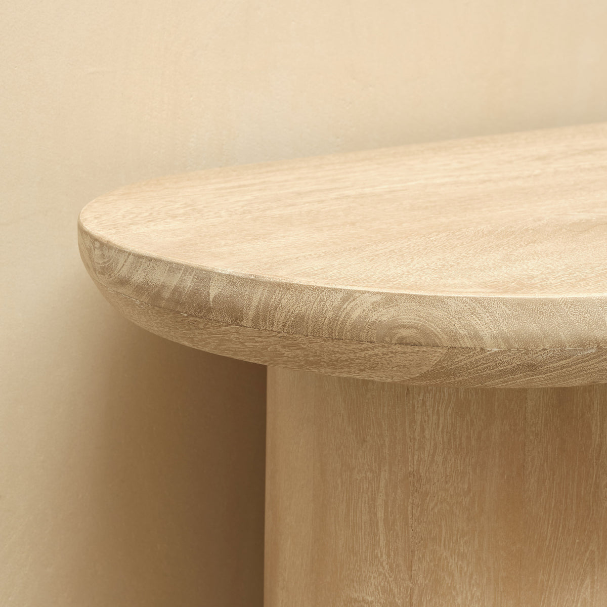 Octavia 110cm Oval Console Table - Limewash - Laura James 