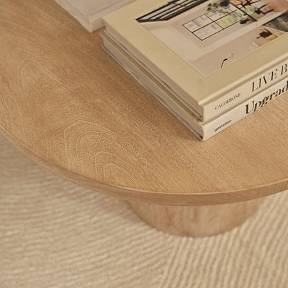 Octavia 120cm Oval Limewash Coffee Table - Laura James 