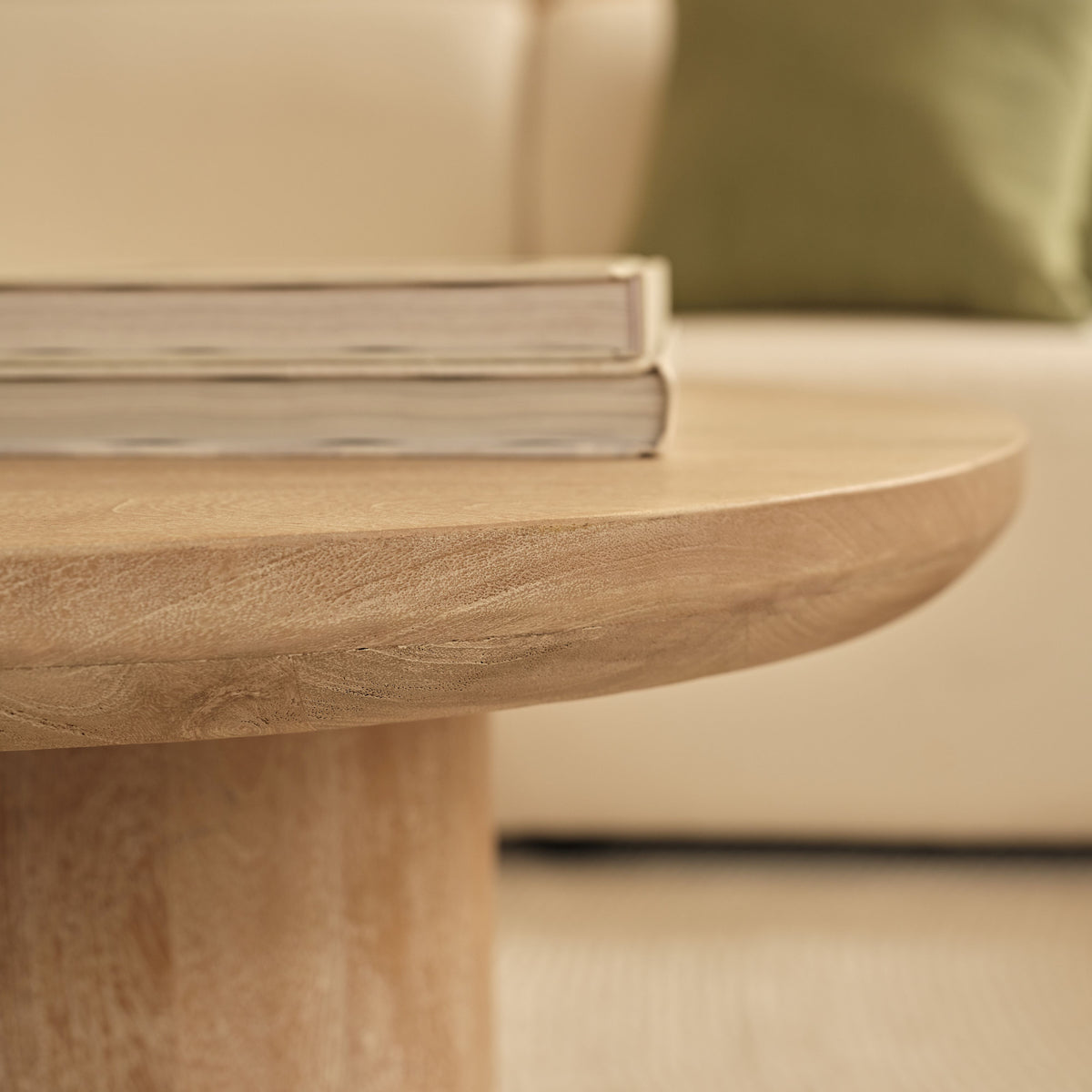 Octavia 120cm Oval Limewash Coffee Table - Laura James 
