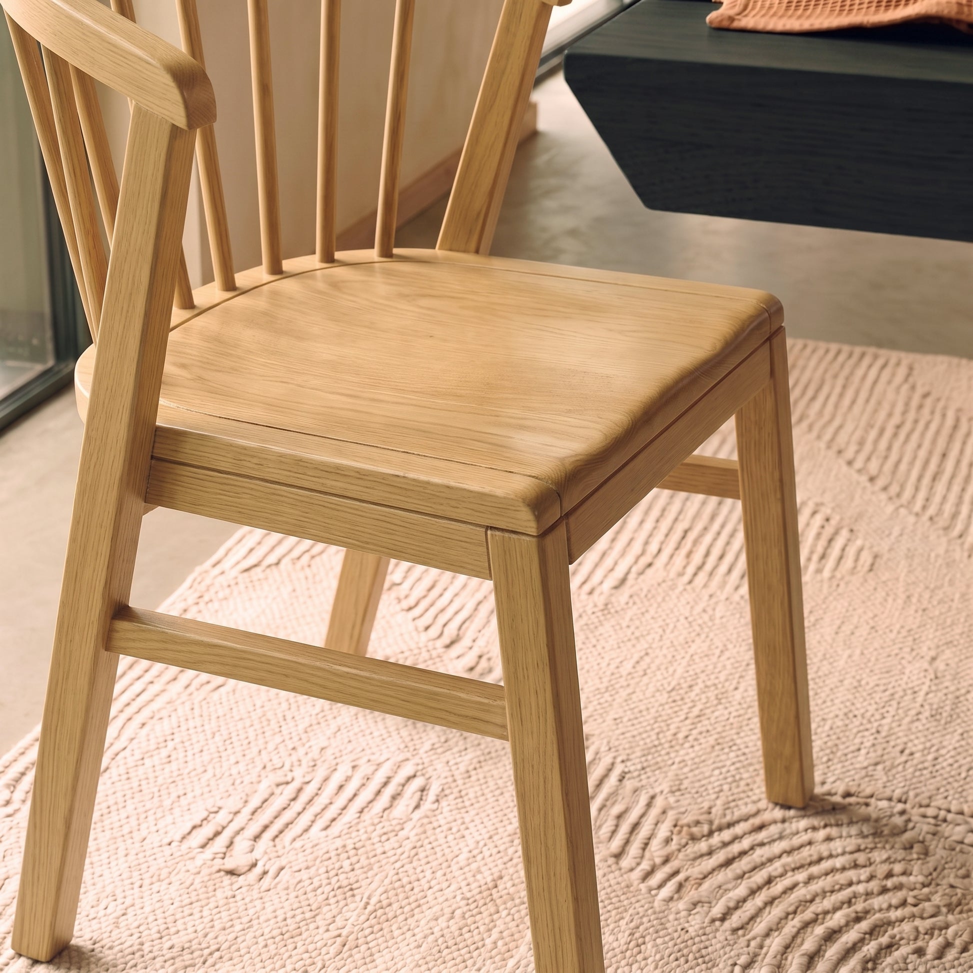 Olivia 160-240cm Black Oak Dining Table Set - 6 Seater - Mabel Dining Chairs - Pale Oak - Laura James 