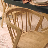 Olivia 160-240cm Black Oak Dining Table Set - 6 Seater - Mabel Dining Chairs - Pale Oak - Laura James 