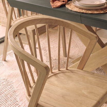 Olivia 160-240cm Black Oak Dining Table Set - 6 Seater - Mabel Dining Chairs - Whitewash Oak Legs - Laura James 