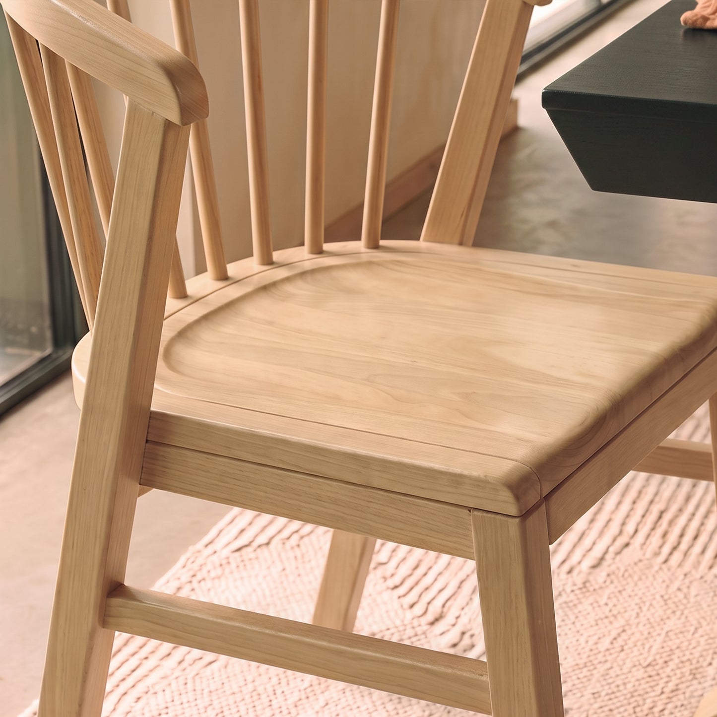 Olivia 160-240cm Black Oak Dining Table Set - 6 Seater - Mabel Dining Chairs - Whitewash Oak Legs - Laura James 