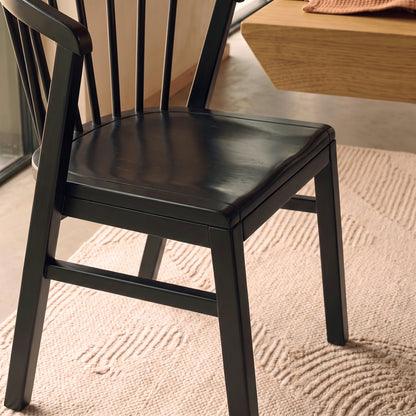 Olivia 160-240cm Pale Oak Dining Table Set - 6 Seater - Mabel Dining Chairs - Black Oak Legs - Laura James 