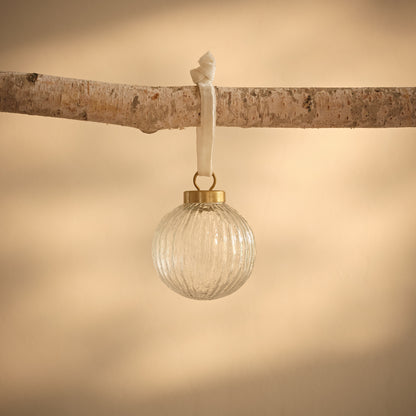 Orai 7cm Glass Baubles - Set of 3 - Clear - Laura James 