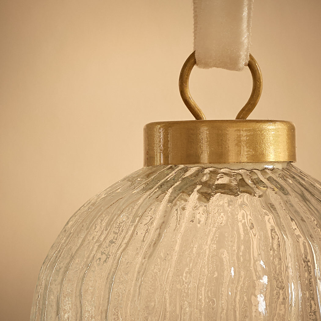 Orai 7cm Glass Baubles - Set of 3 - Clear - Laura James 