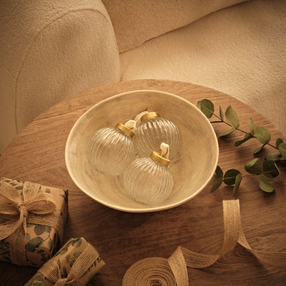 Orai 7cm Glass Baubles - Set of 3 - Clear - Laura James 