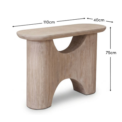 Octavia 110cm Oval Console Table - Limewash - Laura James 