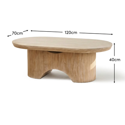 Octavia 120cm Oval Limewash Coffee Table - Laura James 