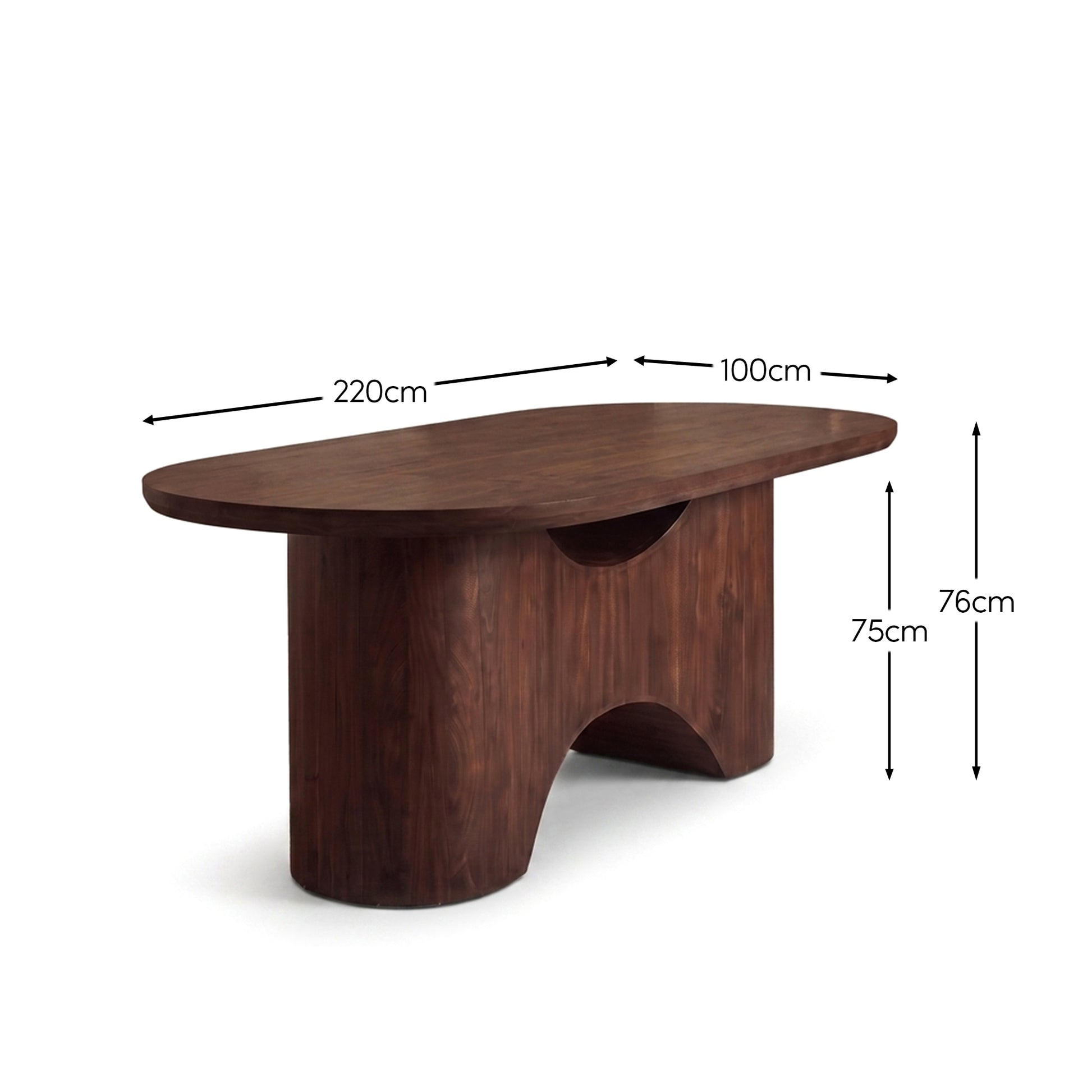 Octavia 220cm Coffee Brown Mango Wood Dining Table - Laura James 