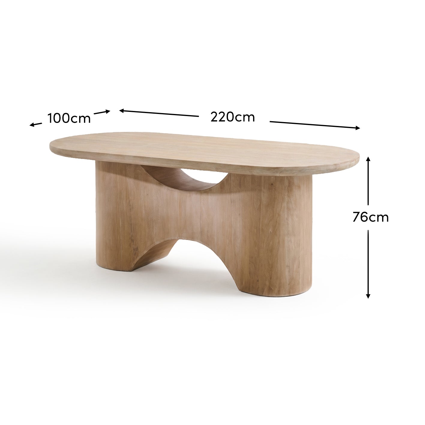 Octavia 220cm Limewash Dining Table - Laura James 