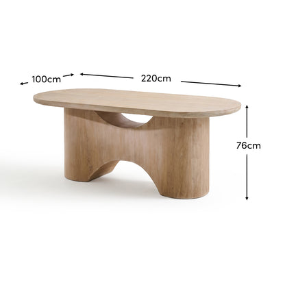 Octavia 220cm Limewash Dining Table - Laura James 
