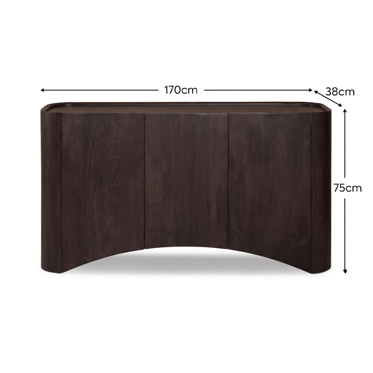 Octavia 3 Door Sideboard - Coffee Brown Mango Wood