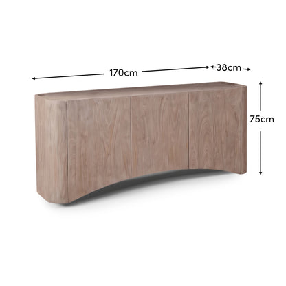 Octavia 3 Door Tall Sideboard - Limewash - Laura James 