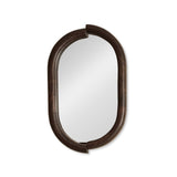 Octavia 80cm Rounded Rectangular Wall Mirror - Coffee Brown Mango Wood - Laura James 