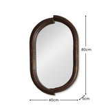 Octavia 80cm Rounded Rectangular Wall Mirror - Coffee Brown Mango Wood - Laura James 