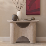 Octavia 110cm Oval Console Table - Limewash