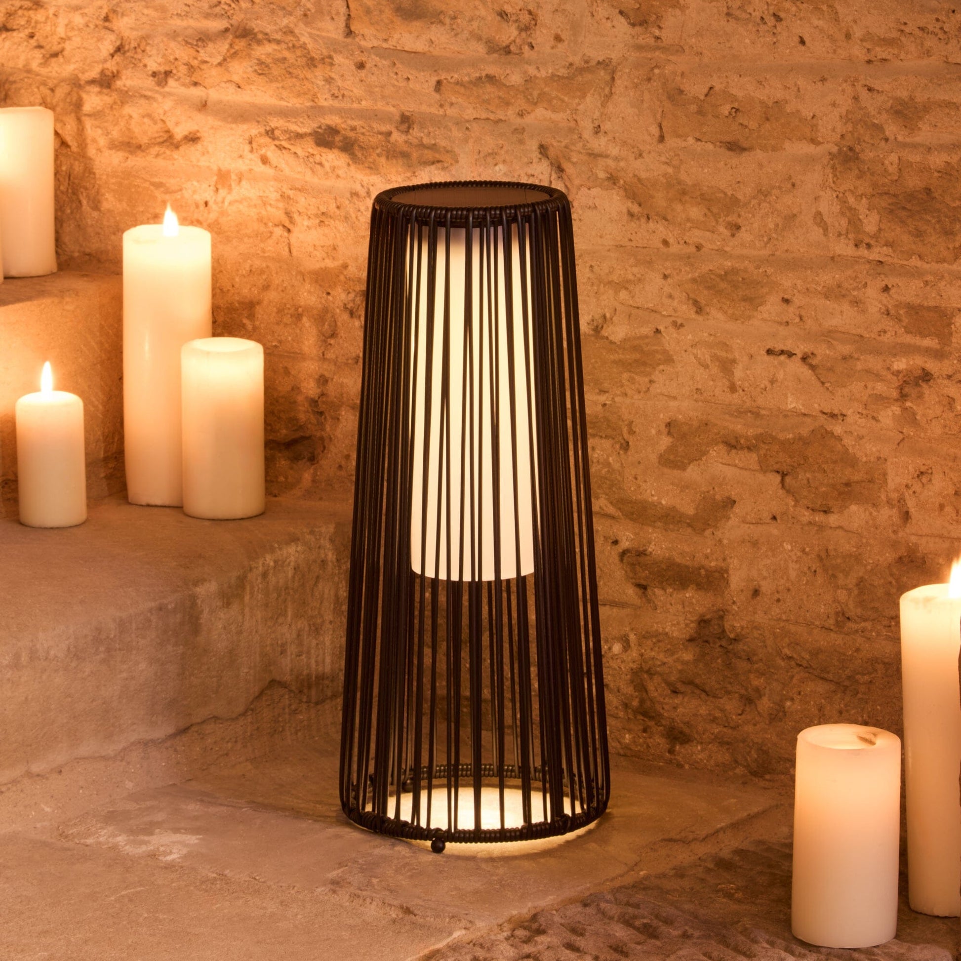 Octon 50cm Solar Outdoor Lantern - Black - Laura James