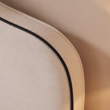 Odette Double Ottoman Bed - Ivory - Jet Black Piping - Laura James 