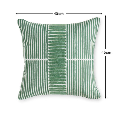 Odisha 45x45cm Striped Cushion Cover - Olive