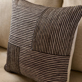 Odisha 45x45cm Striped Cushion Cover - Black - Laura James 