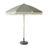 Oia Olive Green Parasol - 2m Round with Green Base