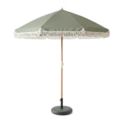 Oia Olive Green Parasol - 2m Round with Green Base