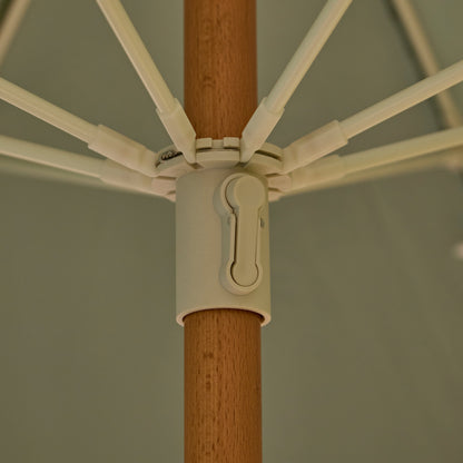 Oia Round Parasol 2m - Wooden Pole - Olive Green - Laura James