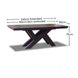 Olivia 160-240cm Black Oak Dining Table - Laura James 