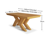 Olivia 160-240cm Pale Oak Dining Table - Laura James 