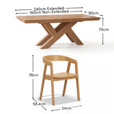 Olivia 160-240cm Pale Oak Dining Table Set - 6 Seater - Ella Pale Oak Carver Chairs - Laura James 