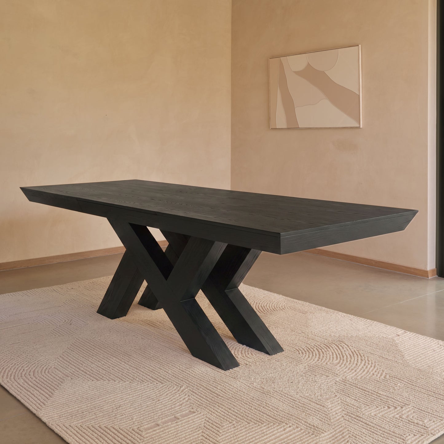 Olivia 160-240cm Black Oak Dining Table - Laura James 